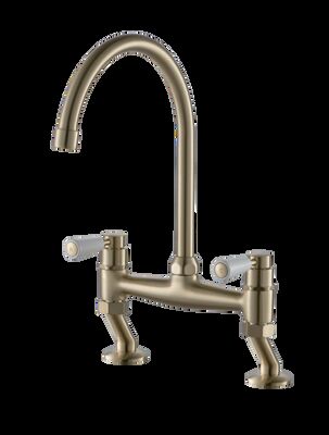 Double Handle Kitchen Mixer Faucet Brass Design Ensuring Performance T93017
