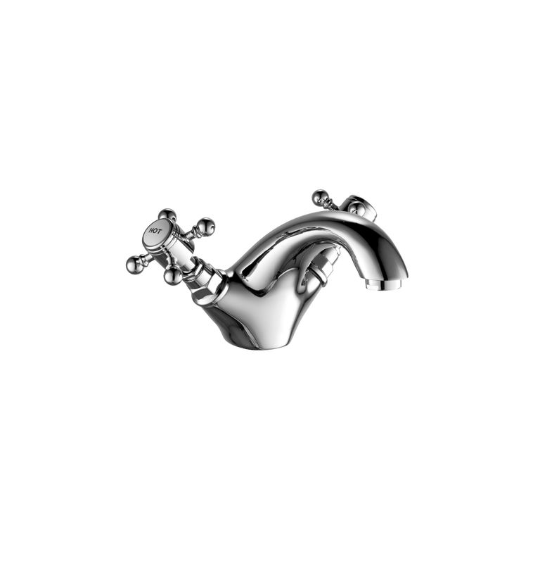 Double Handle Basin Mixer Faucet Brushed Bathroom Basin Mixer Taps T8032W